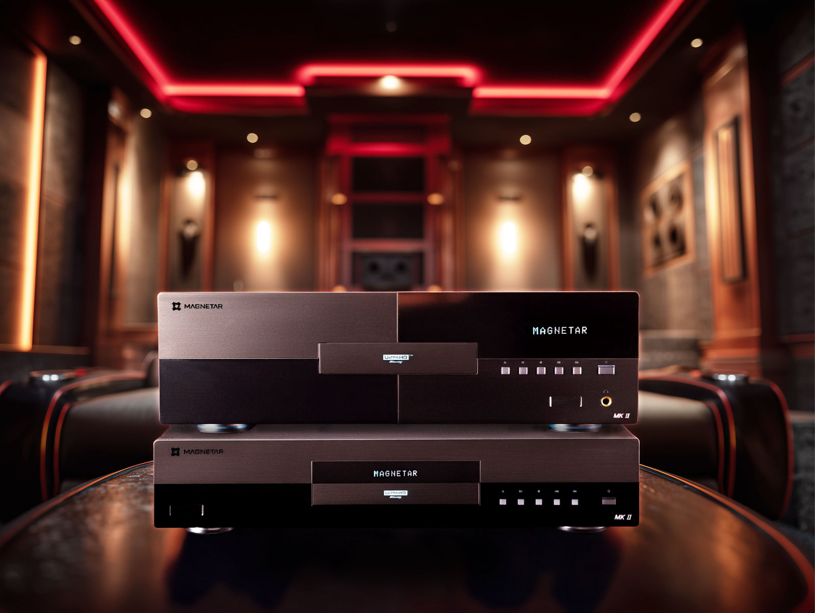 Two Magnetar MKII players in a home theater environment