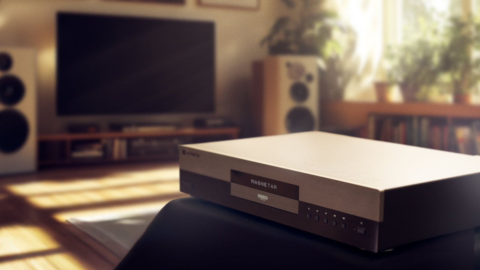 A Magnetar UPD800 in a modern living room with a large flat screen television.