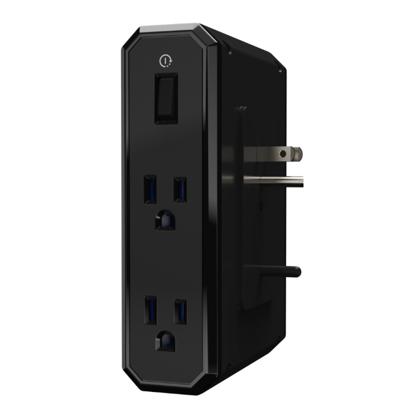 III Series \\ Power 4-Outlet Surge Protector, Graphite Gray