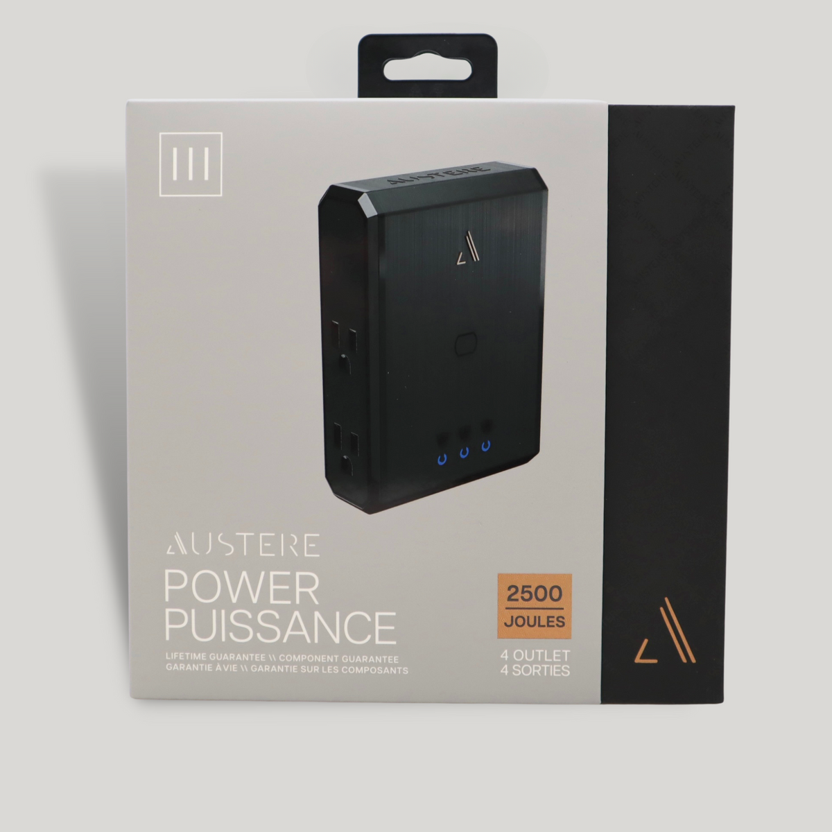 III Series \\ Power 4-Outlet Surge Protector, Graphite Gray